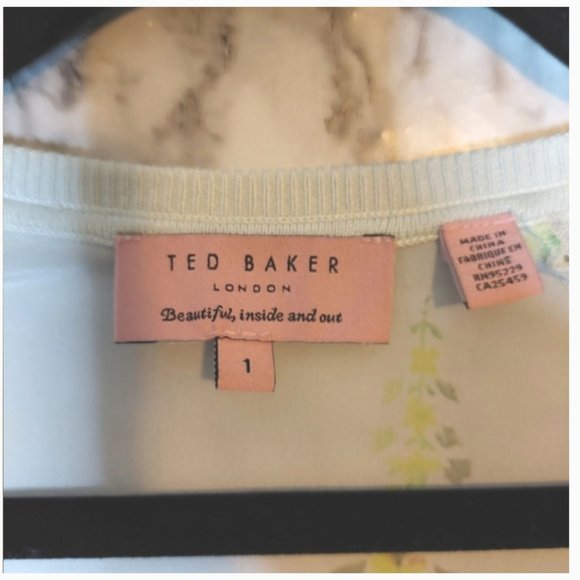 Ted Baker Cleme Wallpaper Print Cardigan Sweater size 1 nwot - Picture 12 of 13